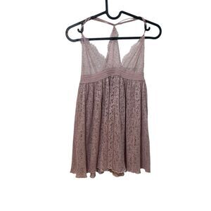 Victoria Secret Womens Pink Coquette Lace Lingerie Mini Dress S Nightgown Sexy